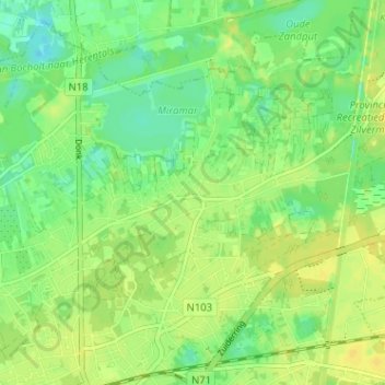 Sluis topographic map, elevation, terrain