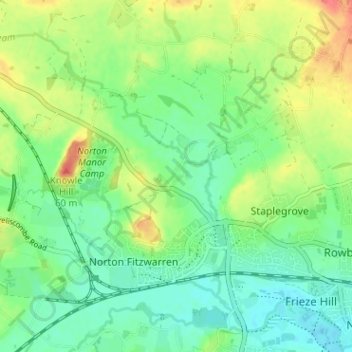 Langford topographic map, elevation, terrain
