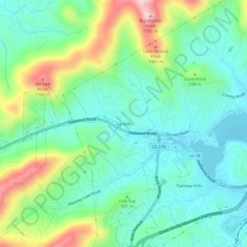 Ivy Hills topographic map, elevation, terrain