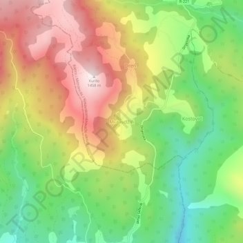Mutavdžići topographic map, elevation, terrain