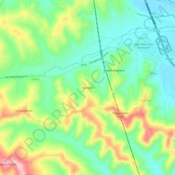 Bandita topographic map, elevation, terrain
