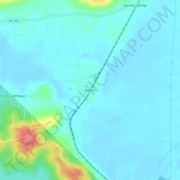 Roland topographic map, elevation, terrain