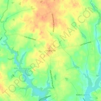 Cedar Grove topographic map, elevation, terrain