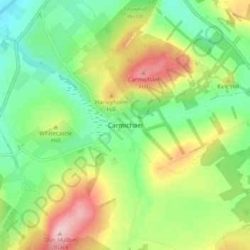 Carmichael topographic map, elevation, terrain