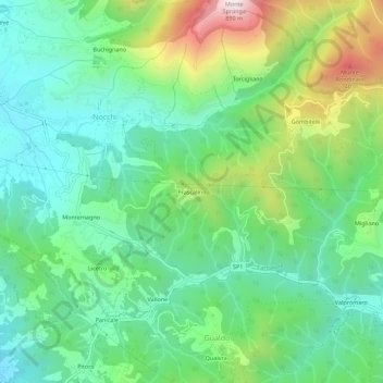 Frascalino topographic map, elevation, terrain