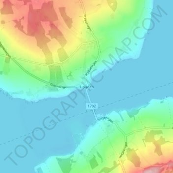 Tingnes topographic map, elevation, terrain