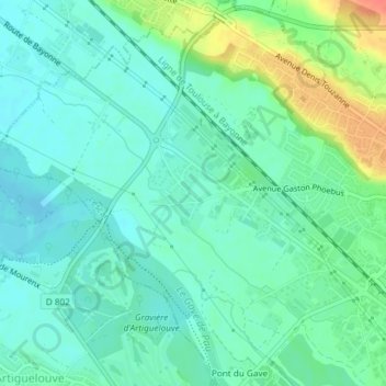 La Casbah topographic map, elevation, terrain