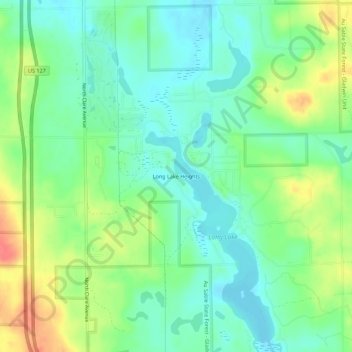 Long Lake Heights topographic map, elevation, terrain
