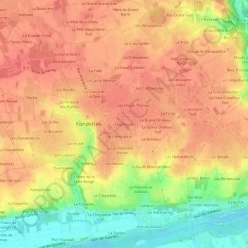 Clos Poulet topographic map, elevation, terrain