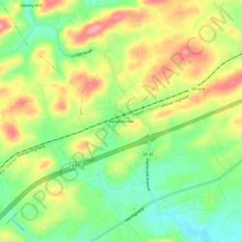 Meadowview topographic map, elevation, terrain