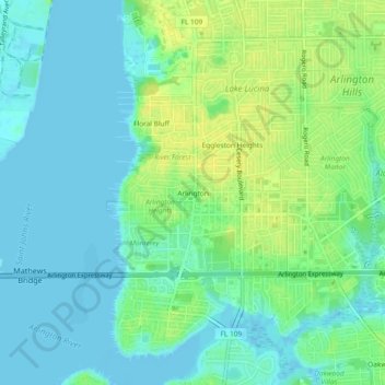 Arlington topographic map, elevation, terrain