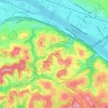 Forest Hills topographic map, elevation, terrain