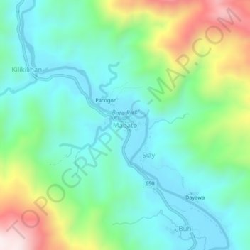 Mabato topographic map, elevation, terrain