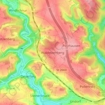 Waldetzenberg topographic map, elevation, terrain