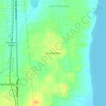 Vasanthanagar topographic map, elevation, terrain