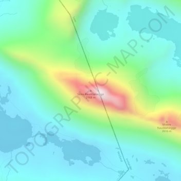 Store Rauddalseggje topographic map, elevation, terrain