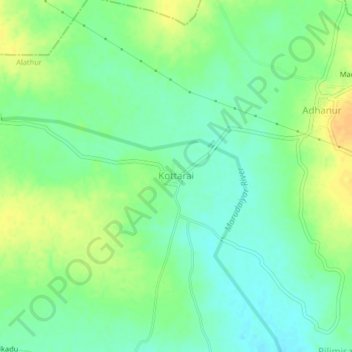 Kottarai topographic map, elevation, terrain