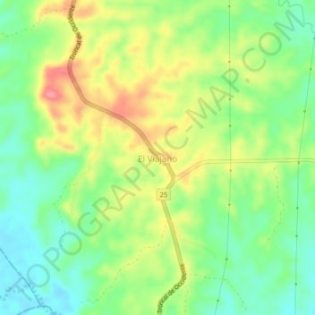 El Viajano topographic map, elevation, terrain