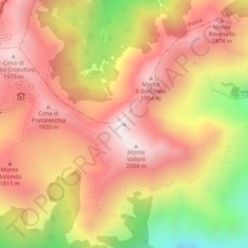 Monte Elefante topographic map, elevation, terrain