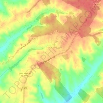 Foros do Arrão topographic map, elevation, terrain