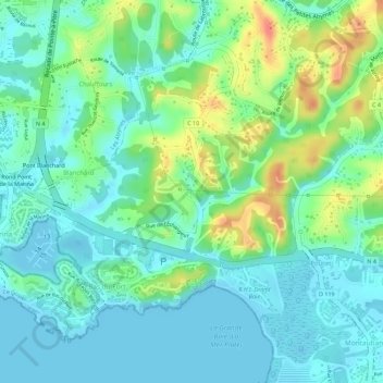 Labrousse topographic map, elevation, terrain
