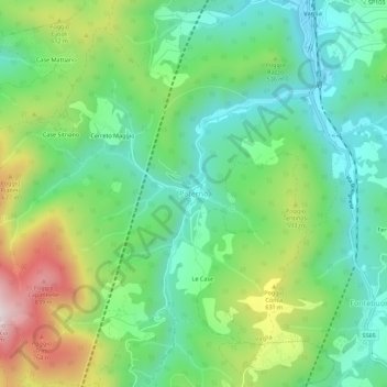 Paterno topographic map, elevation, terrain