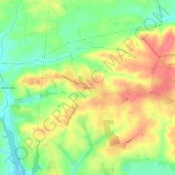 Penryn topographic map, elevation, terrain