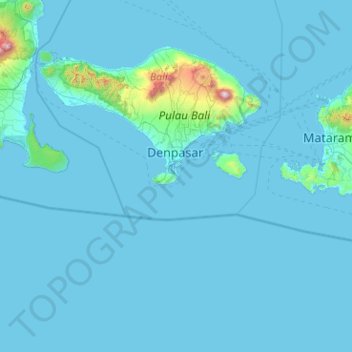 Nusa Dua topographic map, elevation, terrain
