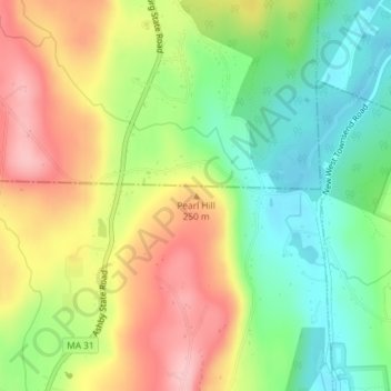 Pearl Hill topographic map, elevation, terrain