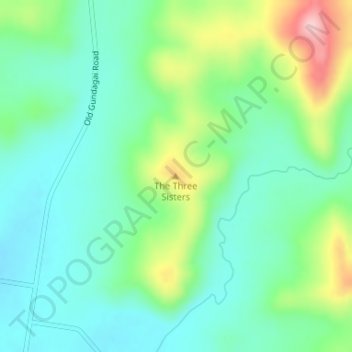The Three Sisters topographic map, elevation, terrain