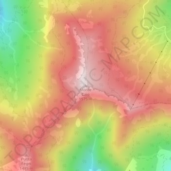 Monte Caio topographic map, elevation, terrain