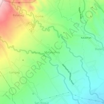 Mahayahay topographic map, elevation, terrain