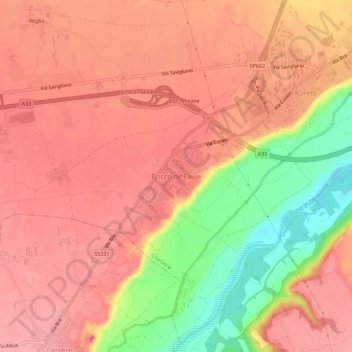 Bricco de Faule topographic map, elevation, terrain