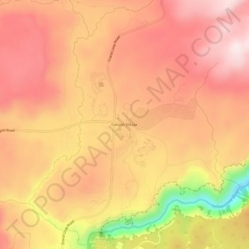 Canyon Village topographic map, elevation, terrain