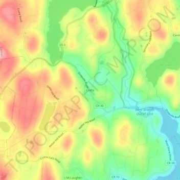 Crafts topographic map, elevation, terrain