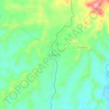 Yangoru topographic map, elevation, terrain