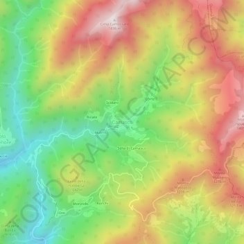 Camasco topographic map, elevation, terrain