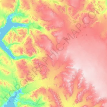 Queen Elizabeth Islands topographic map, elevation, terrain