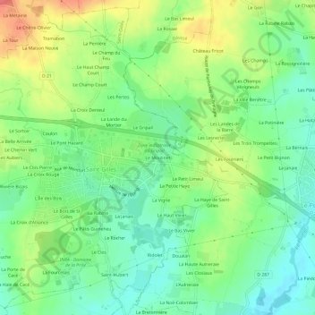 Le Moulinet topographic map, elevation, terrain