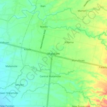 Matalam topographic map, elevation, terrain