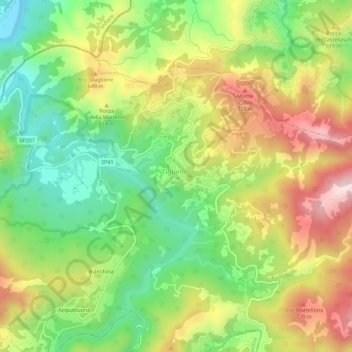 Casavecchia topographic map, elevation, terrain