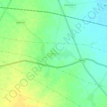 Seemalya topographic map, elevation, terrain