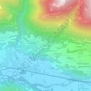 Contrada Valle topographic map, elevation, terrain