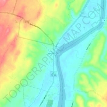 Bemis Heights topographic map, elevation, terrain