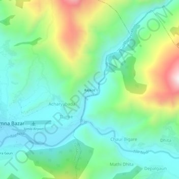 Rajikot topographic map, elevation, terrain
