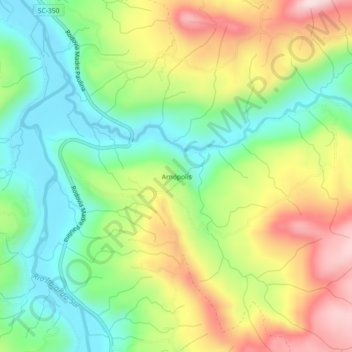 Arnópolis topographic map, elevation, terrain