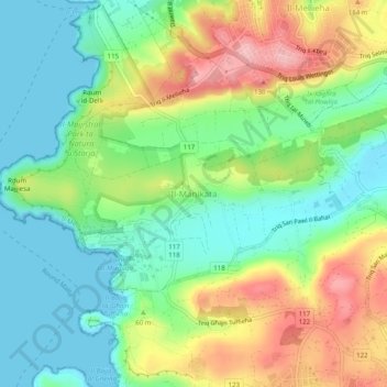 Manikata topographic map, elevation, terrain