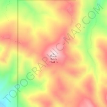 Mount Baldy topographic map, elevation, terrain