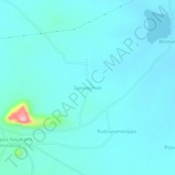 Dalavayihalli topographic map, elevation, terrain