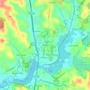 Buckeye topographic map, elevation, terrain